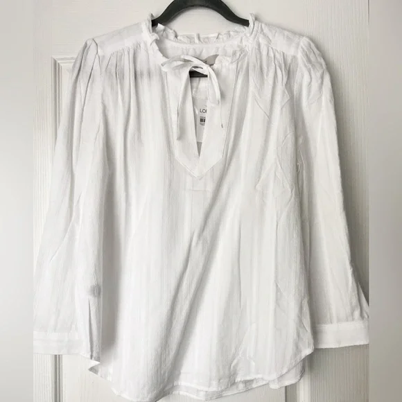 Loft Ruffle Tie Neck Blouse - Picture 2 of 5